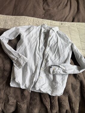 Uniqlo White Shirt with Navy Windowpane Check